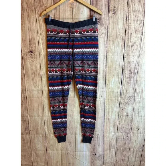 AE Ahh-mazingly Soft Aztec Fox CandyCane Lounge Pajama Pants Women's Size M - Picture 2 of 8